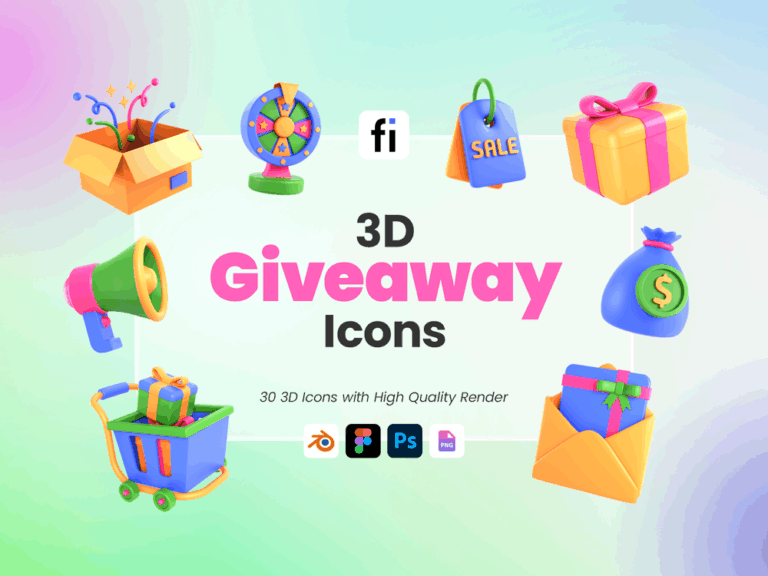 3D Giveaway Icon Set Featured Image