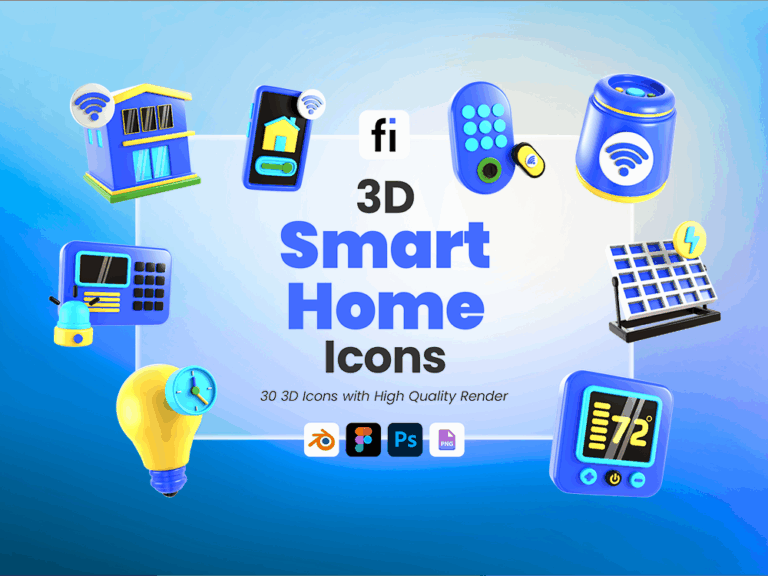 3D Smart Home Icon Set Featured Image