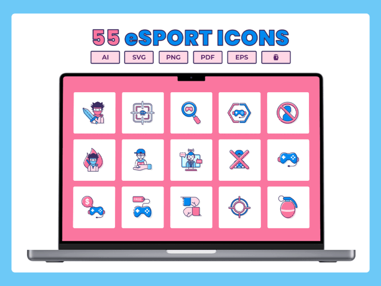 55 Cyber Sports Icon Set