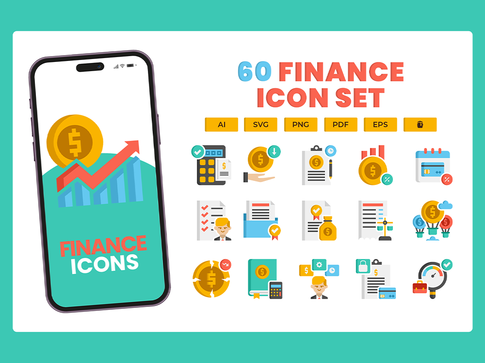 60 Finance Icon Set Featured Image