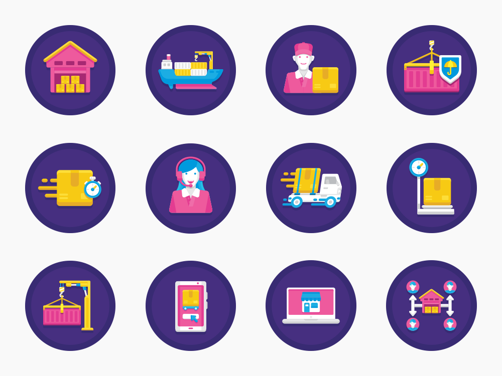 65 Supply and Distribution Icon Set Featured Image