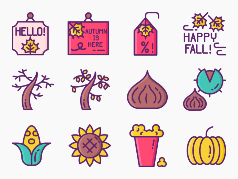 85 Fall Icon Set Featured Image