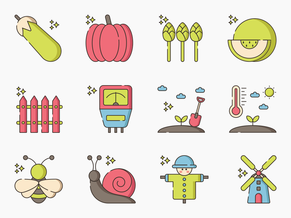 113 Garden Work Icon Set Featured Image