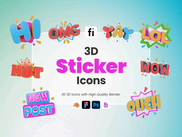 3D Sticker Icon Set Featured Image