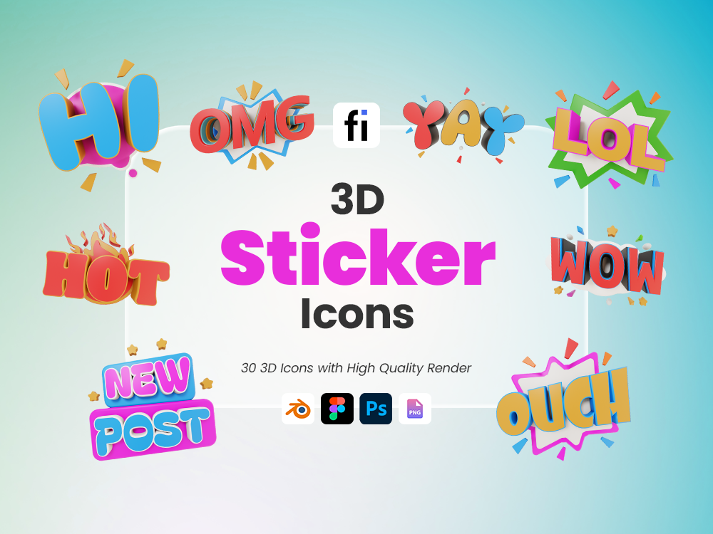 3D Sticker Icon Set Featured Image