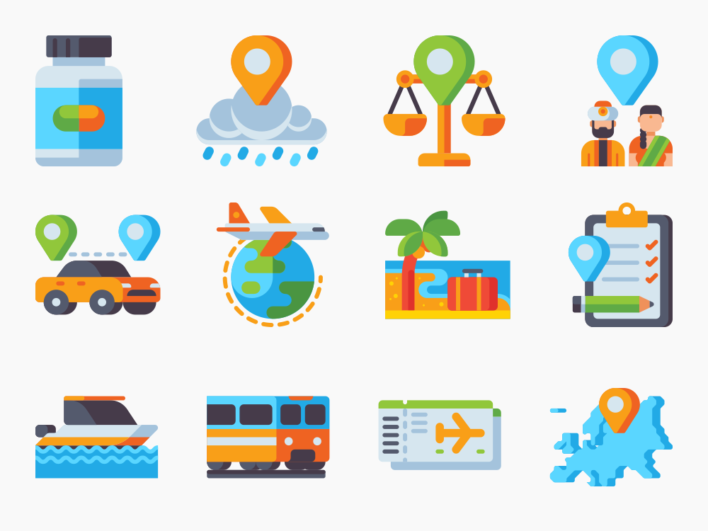 50 Holiday Abroad Icon Set Featured Image