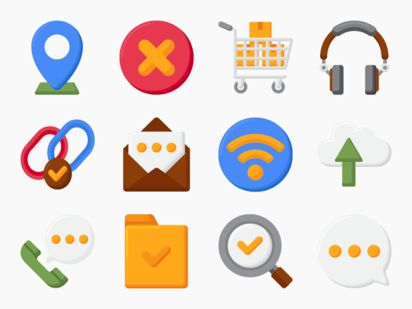 60 World Wide Web Icon Set - Flat Icons