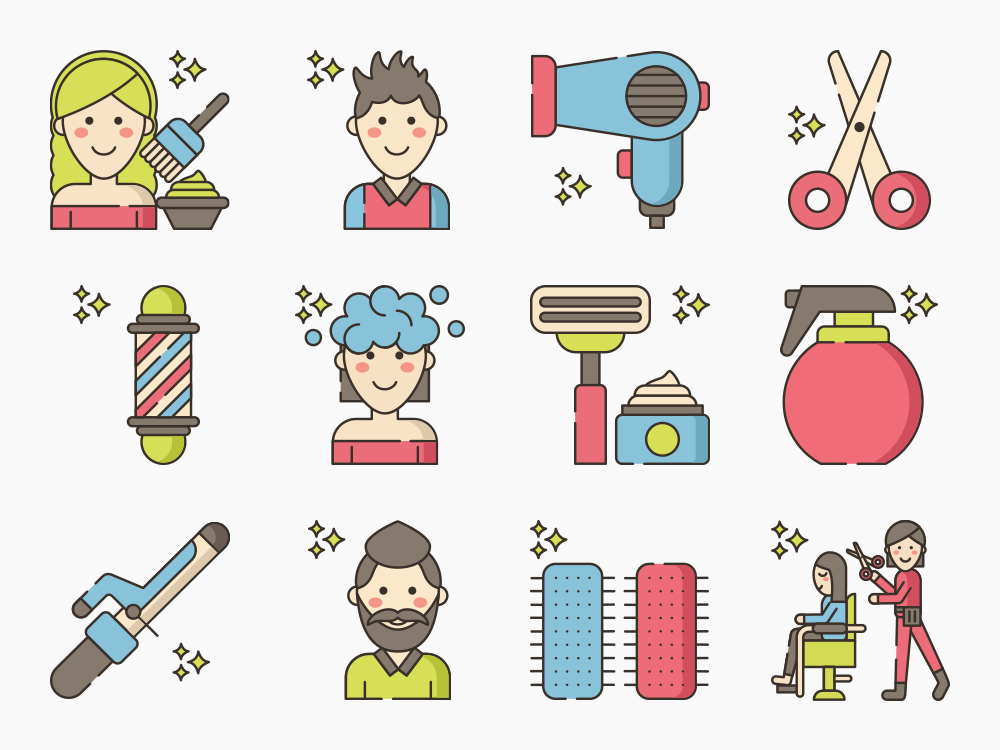 70 Barber Icon Set Featured Image
