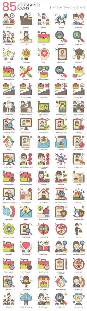 85 Career Hunt Vector Icons Full Preview