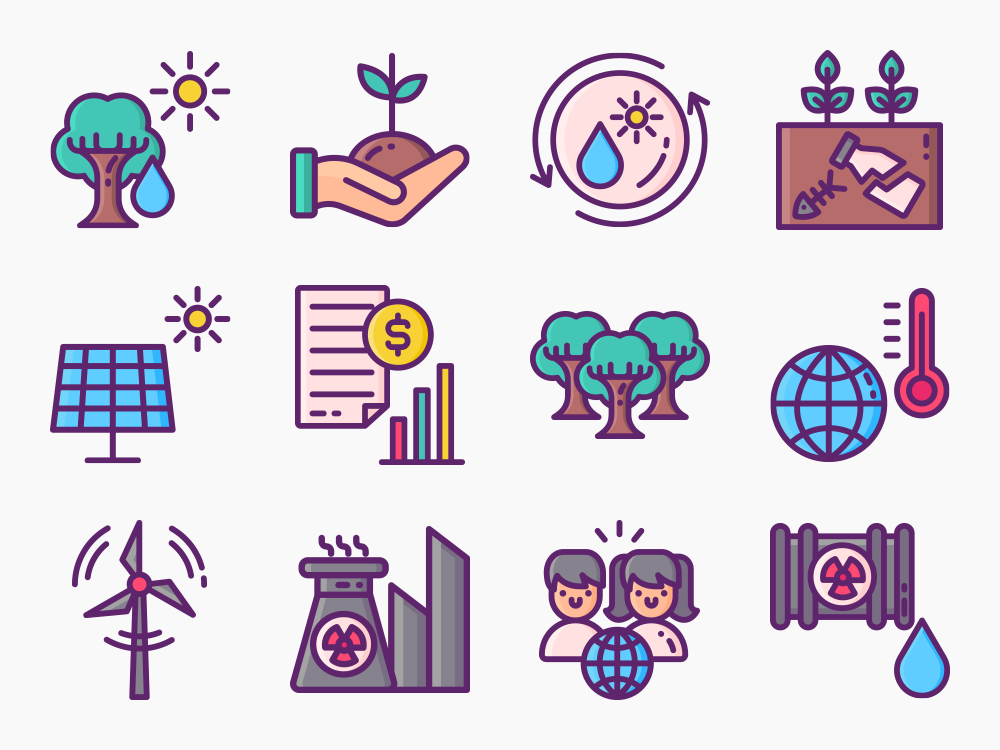 85 Sustainable Development Icon Set Featured Image