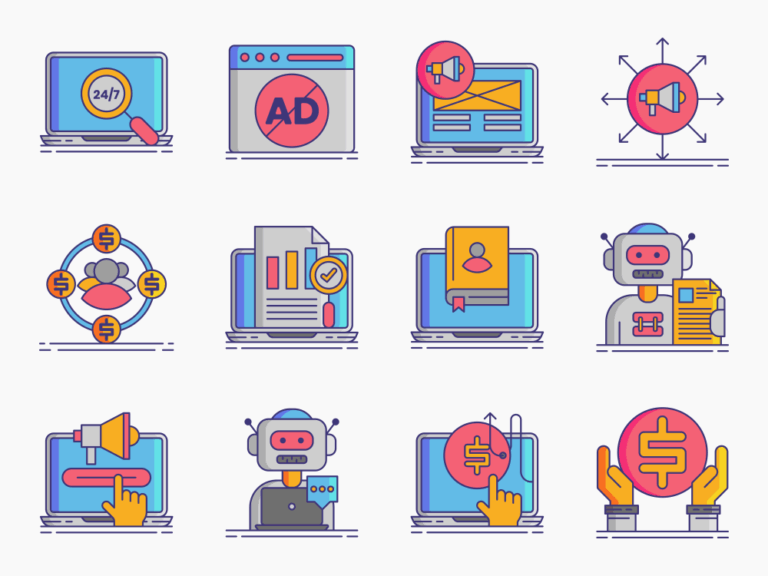 90 Web Advertising Icon Set Featured Image