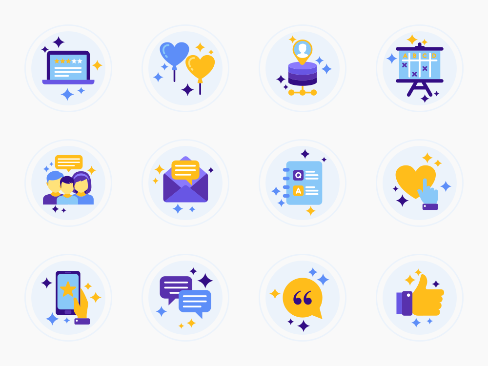 55 Client Reviews Icon Set Featured Image