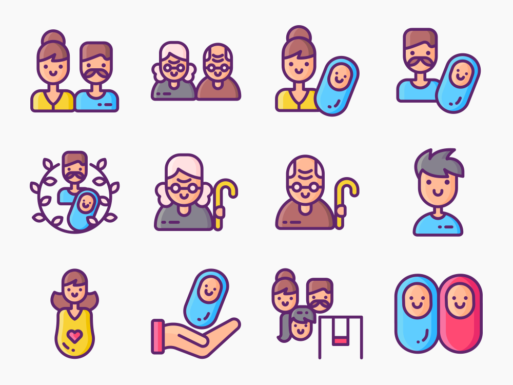 60 Family and Parenting Icon Set Featured Image
