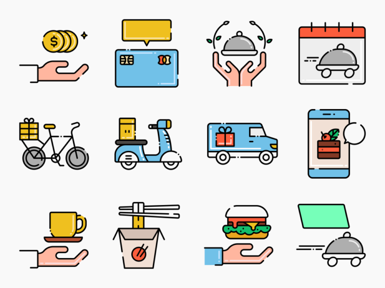 65 Takeout Service Icon Set Featured Image