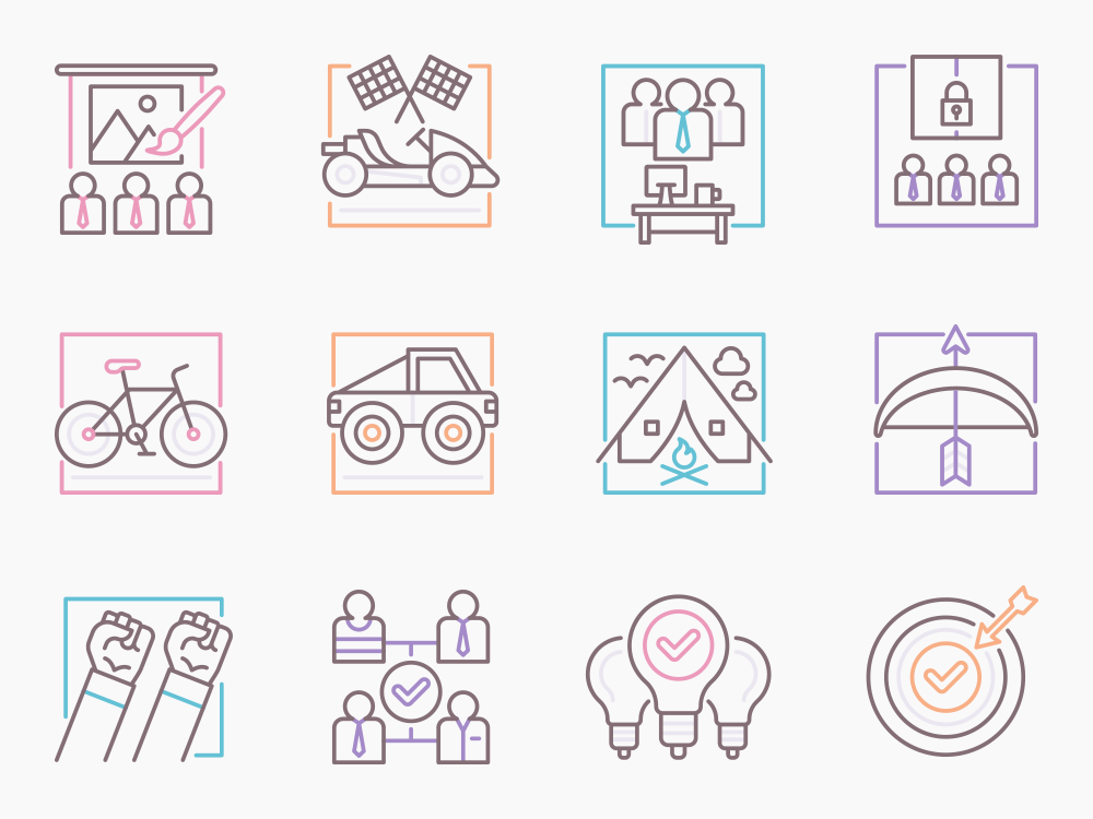 70 Group Bonding Icon Set Featured Image
