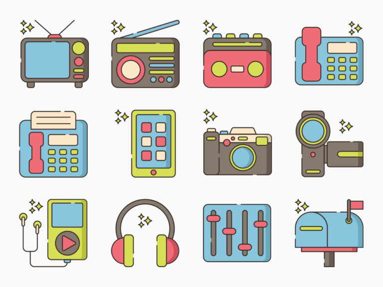 75 Media Comm Icon Set Featured Image