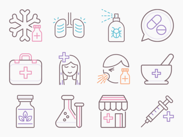 85 Pharma Icon Set - Flat Icons