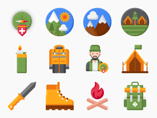 90 Survive Kit Icon Set - Flat Icons
