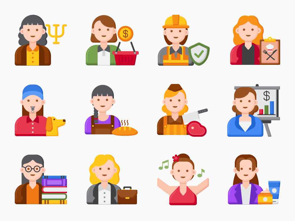 92 Women Careers Icon Set Featured Image