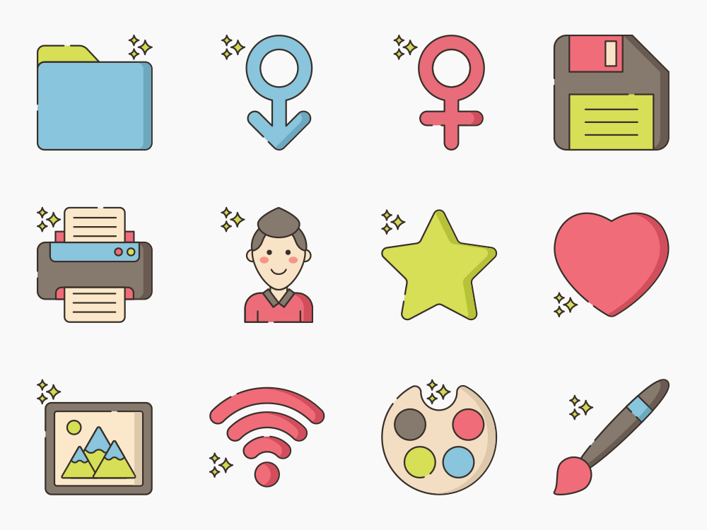 60 Online Network Icon Set Featured Image