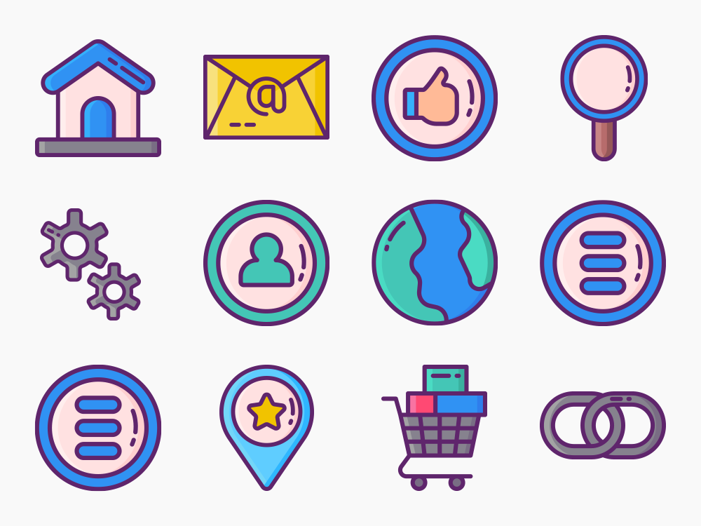 60 Web Network Icon Set Featured Image