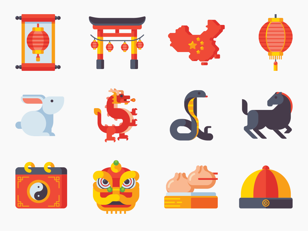 70 Chinese New Year Celebration Icon Set Featured Image