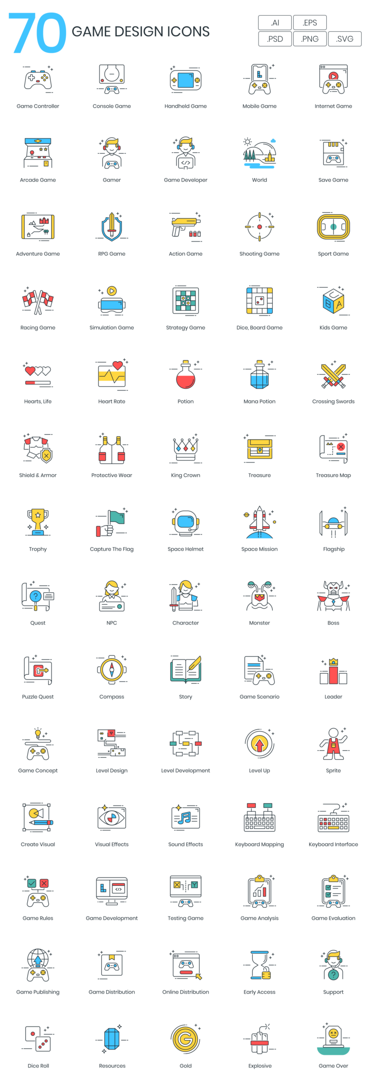 70 Interactive Design Vector Icons - Flat Icons