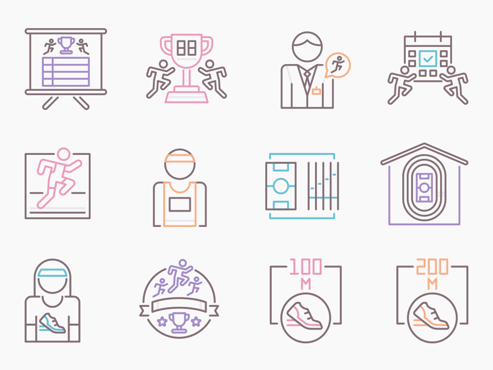 75 Track Events Icon Set Featured Image