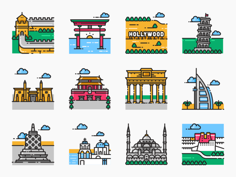 101 Landmark and Building Icon Set Featured Image