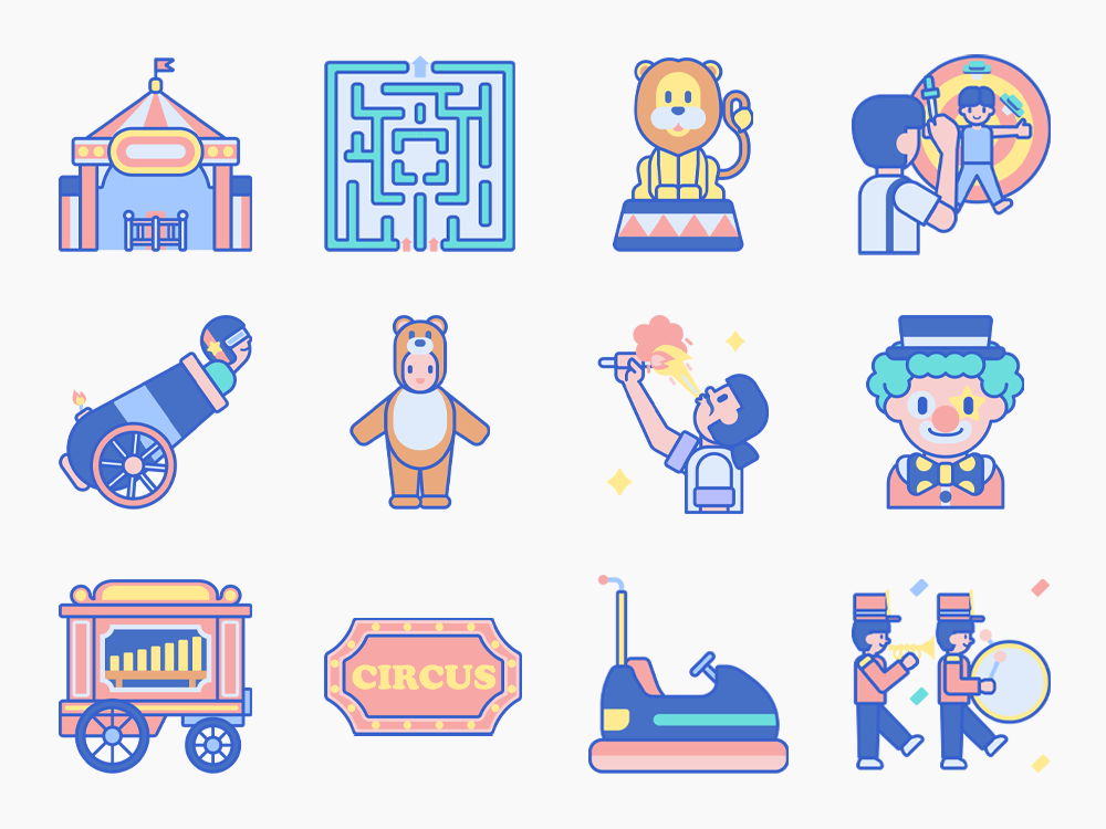 110 Circus Show Icon Set Featured Image