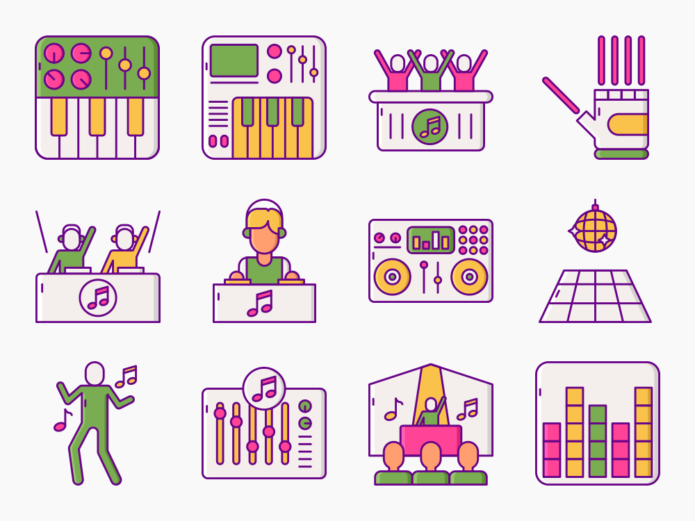 70 EDM Icon Set Featured Image