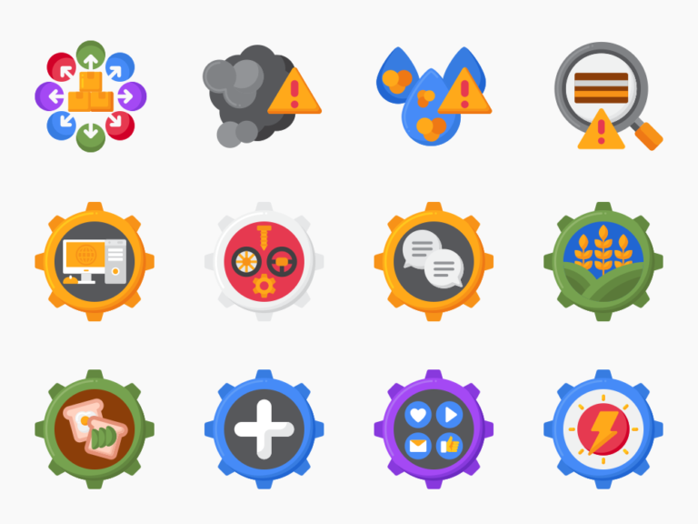 82 Factory Work Icon Set