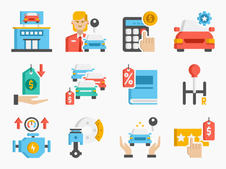 85 Car Dealer Icon Set Featured Image