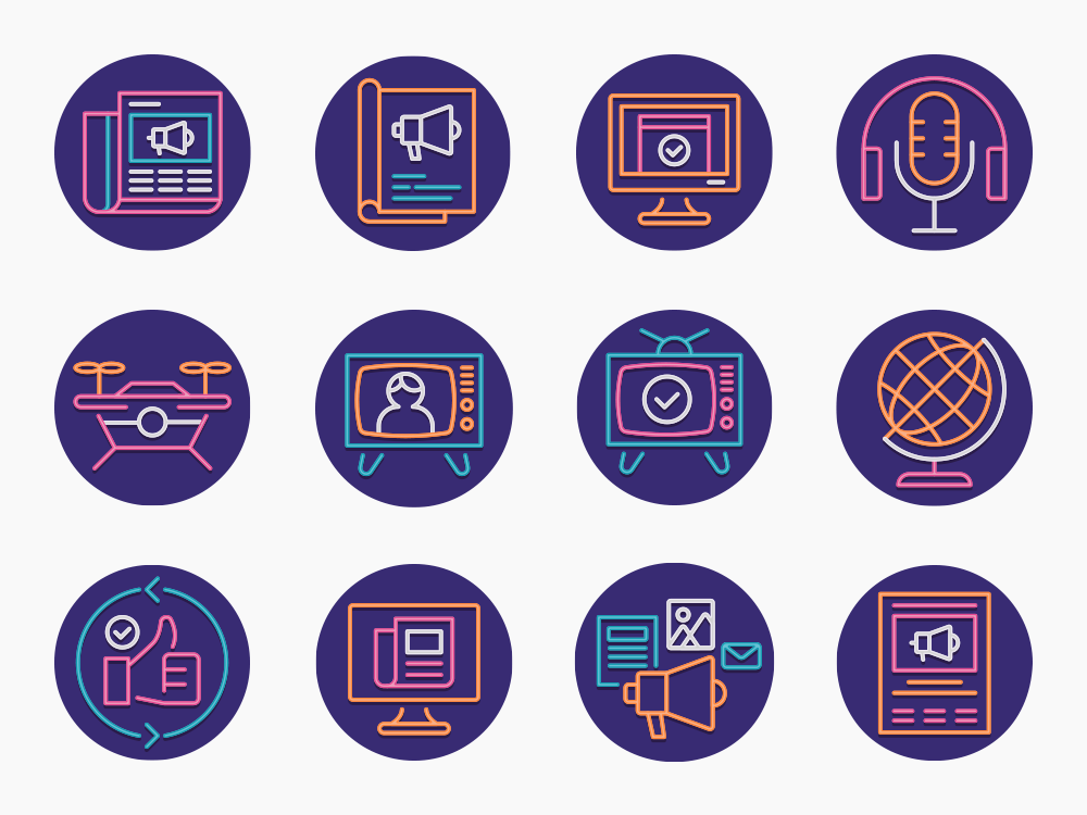 85 News Media Icon Set Featured Image
