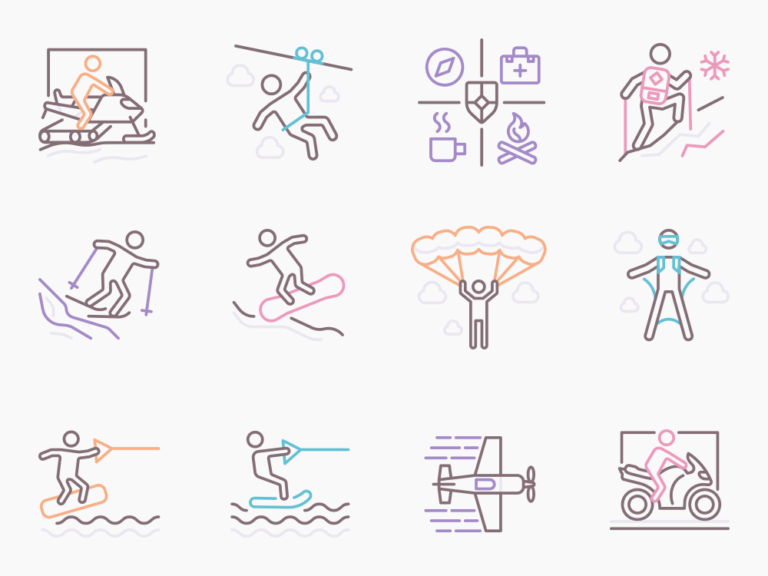 90 Adventure Sports Icon Set Featured Image