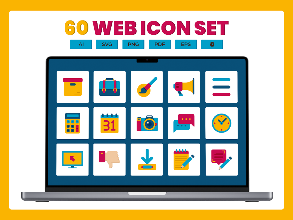 60 Web Tools Icon Set Featured Image