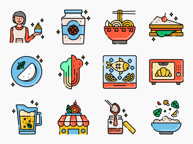 85 Food Lovers Icon Set Featured Image