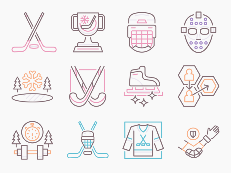 90 Ice Hockey Icon Set Featured Image