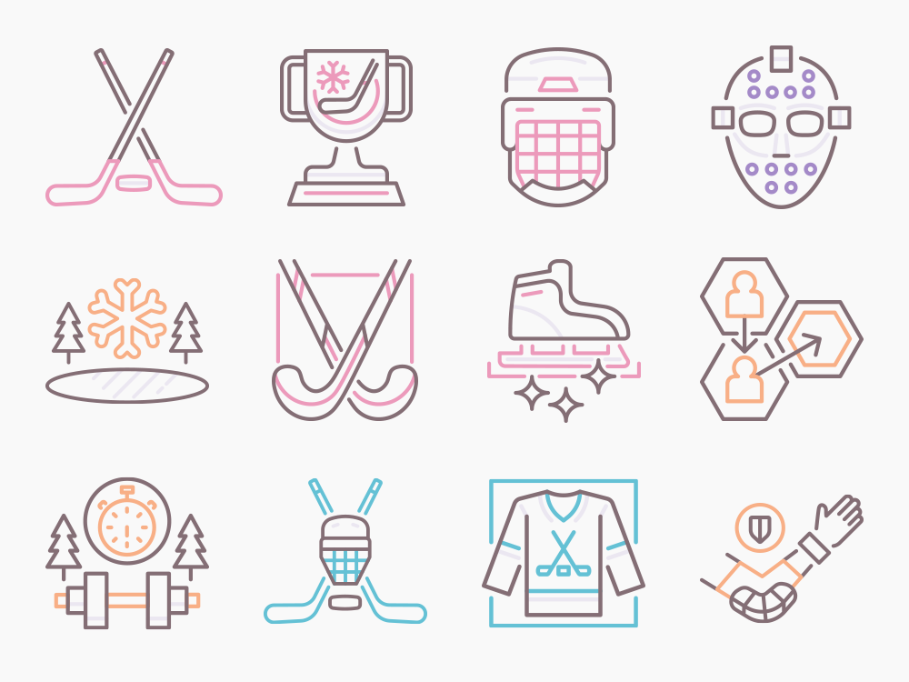 90 Ice Hockey Icon Set Featured Image