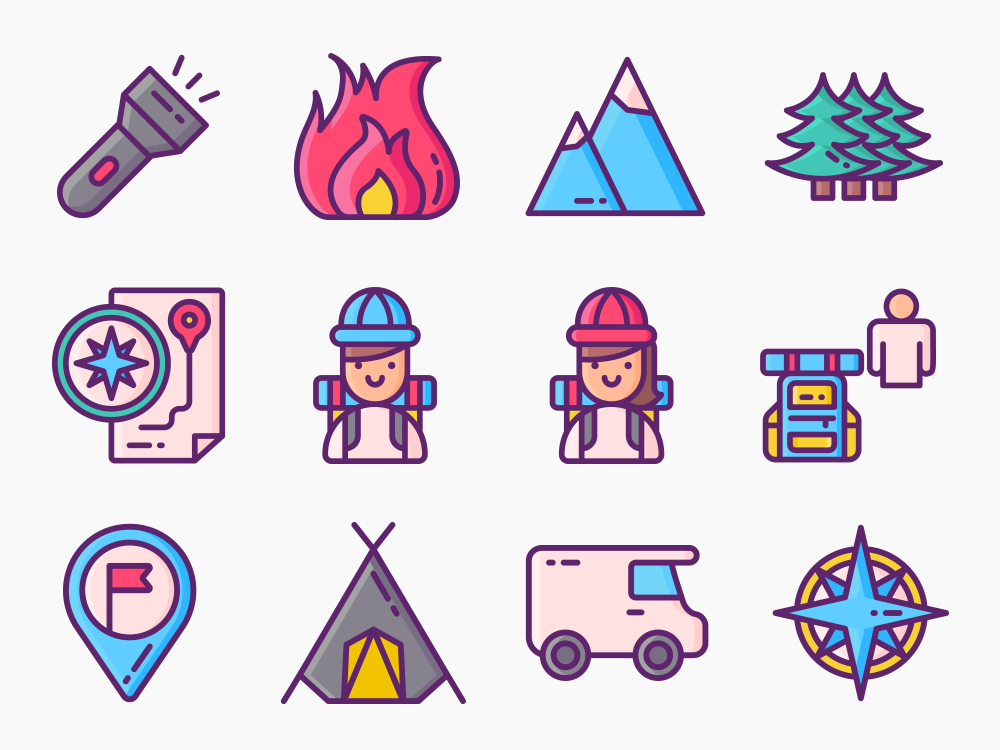 50 Adventure Trip Icon Set Featured Image