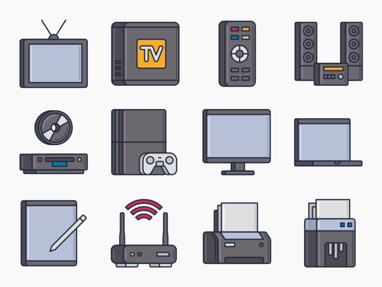 60 Household Devices Icon Set Featured Image