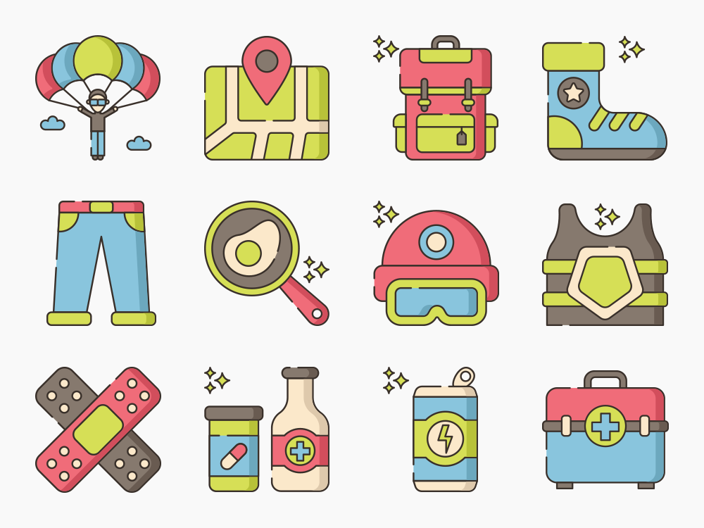 60 Survival Game Icon Set Featured Image