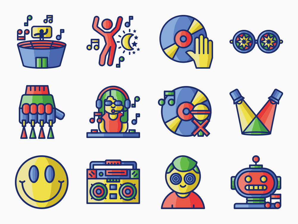 70 Dance Music Icon Set Featured Image