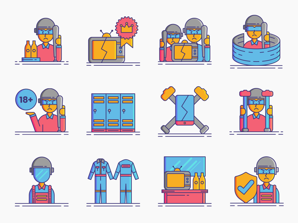 70 Smash Room Icon Set Featured Image