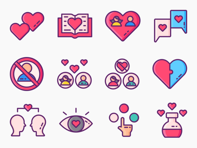 80 Online Romance Icon Set Featured Image