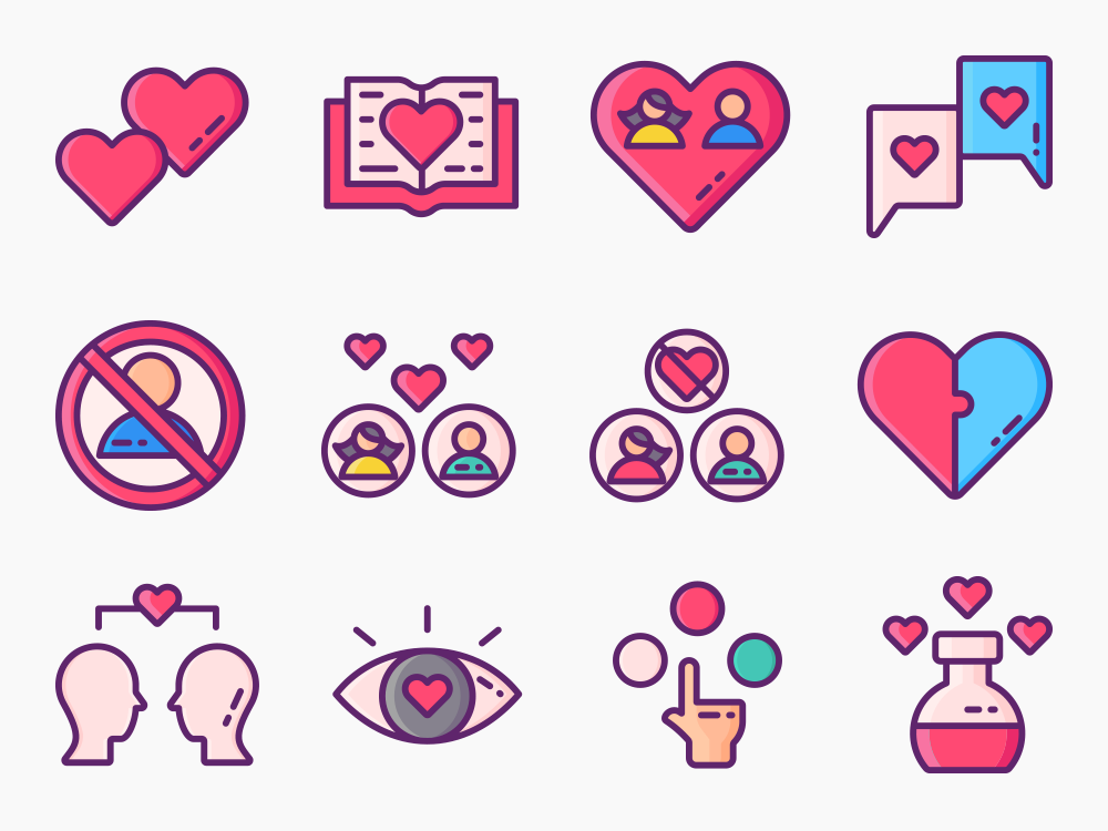 80 Online Romance Icon Set Featured Image