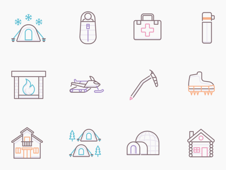 85 Winter Vacation Icon Set Featured Image