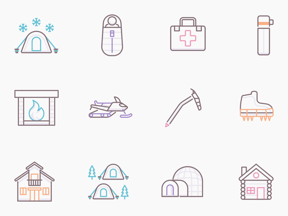 85 Winter Vacation Icon Set Featured Image