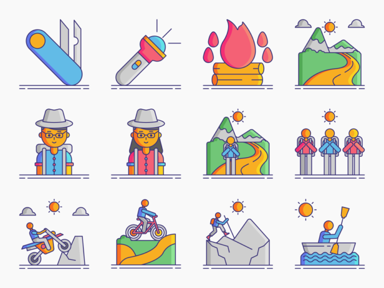 50 Adventure Travel Icon Set Featured Image