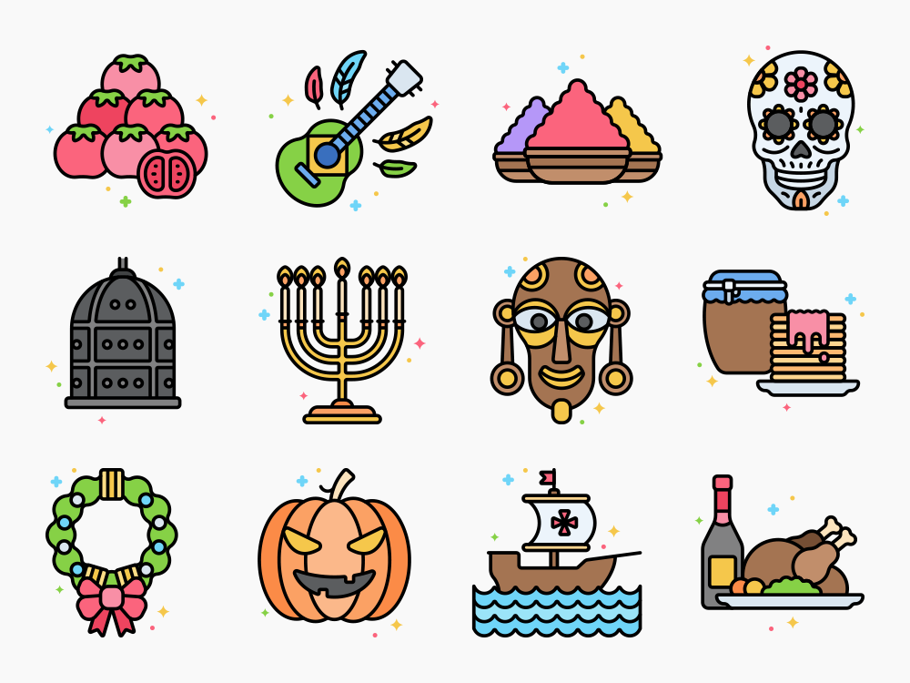 60 Festive Events Icon Set Featured Image